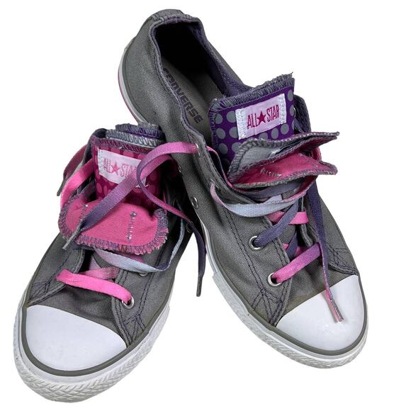 Converse Chuck Taylor All Star Junior Multi Tongue Athletic Low Top Sneakers 4 - Picture 1 of 12